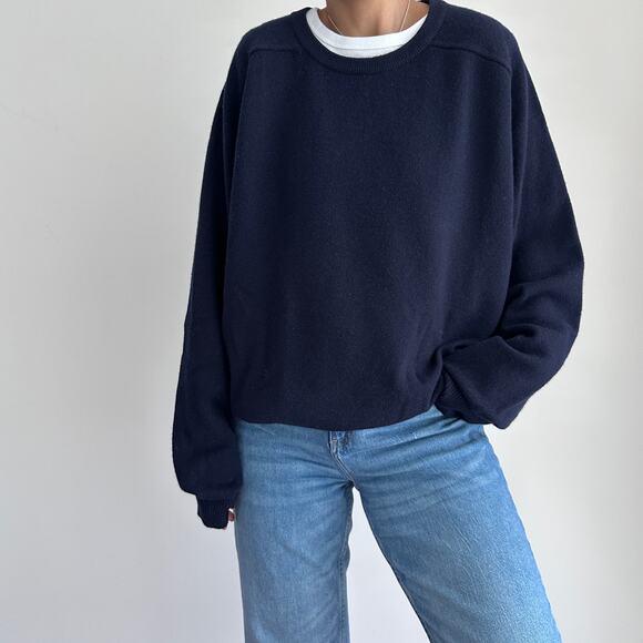 Vintage LL Bean 100% lambswool sweater chunky crew oversized pullover - Picture 1 of 9
